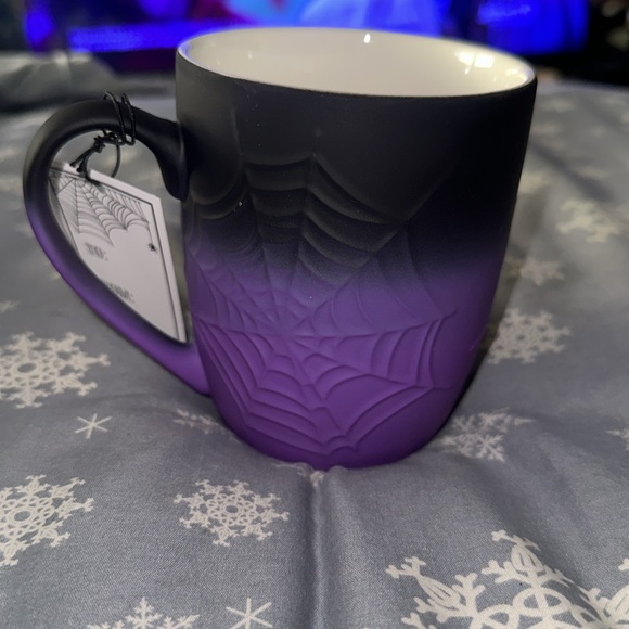 Cobwebs & Cauldrons black & purple spiderweb mug - Picture 4 of 5